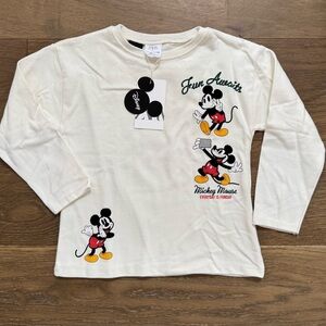 Zara Kids Mickey Mouse Long Sleeve Shirt 6y NWT
